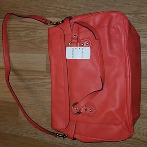 Authentic Coach Campbell Leather Eva Flap Satchel